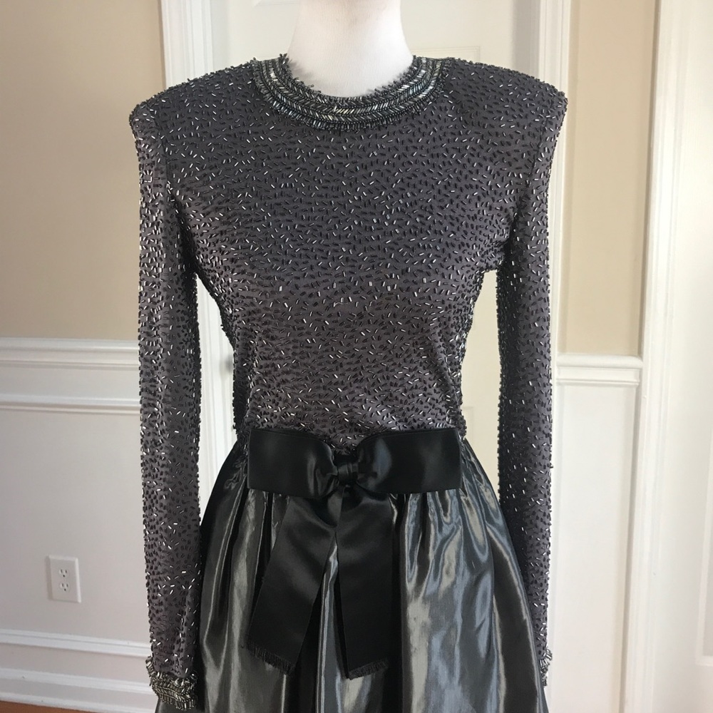 Vtg Victoria Royal sequin beaded ball gown dress - Picture 2 of 8